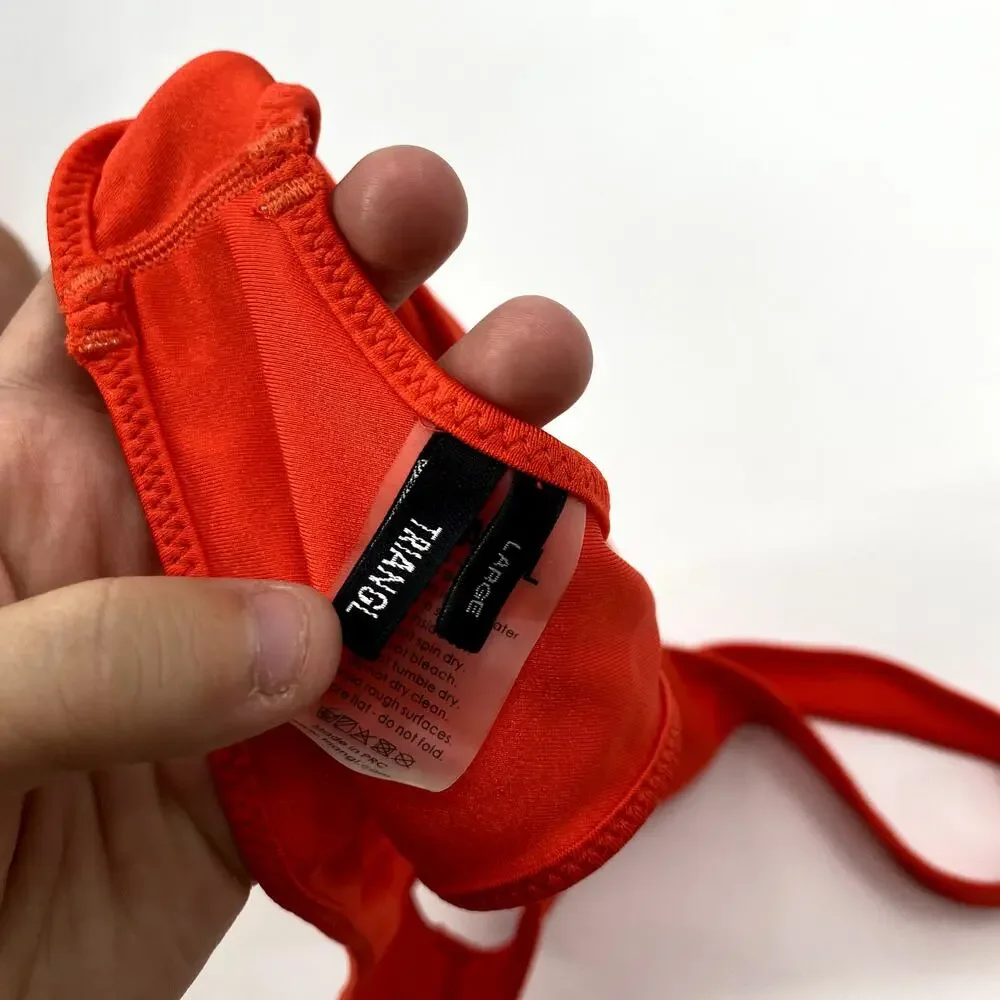 Triangl swimwear red scoop neck bikini top